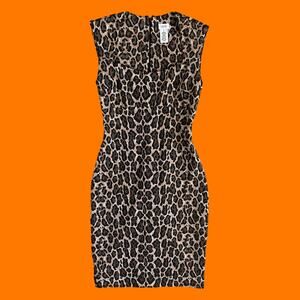 00's vintage leopard bodycon y2k dress SMALL cache